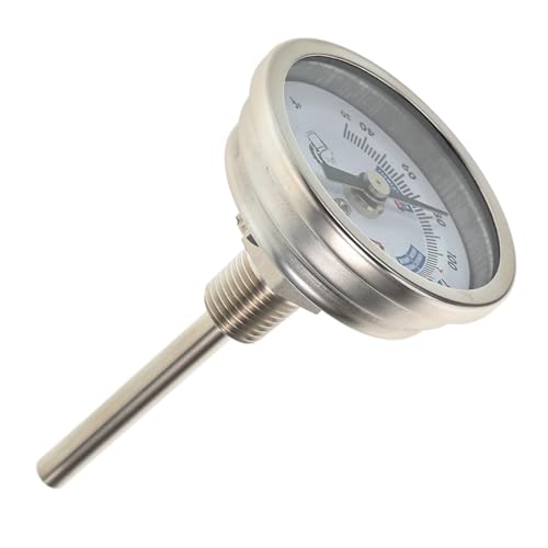 VERDANVERSE Termometro Per Vino in Acciaio Inossidabile Termometro Filettato Per Fermentazione Misuratore Temperatura Portatile Per Produzione e Vinificazione