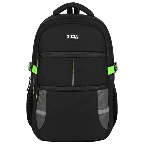 Gizga Essentials 30L Laptop Backpack with Raincover Fits Upto 16 Inch Laptops for Men & Women| Water-Resistant, Multi-Compartments, Padded Straps, Bottle Holder| Travel Bag for College & Office(Black)