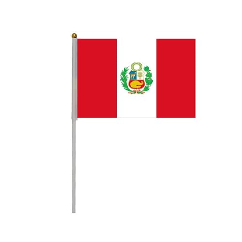 20 Pezzi di Bandiere a manovella del Perù, Perù Mini Bandiera portatile, Bandiera Perù, Piccola Bandiera Perù, Mini Bandiera Perù, bandierine Perù, bandierine Perù