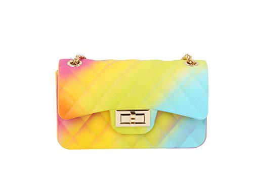Jelly Purse For Women Rainbow Quilted Crossbody Evening Shoulder Bag By Soulfina (Multi I) #TOP8