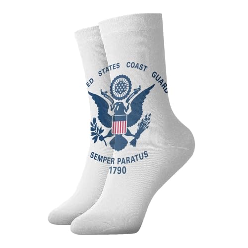 Flag of the United States Coast Guard Running Socks Ventilating Comfort Cool Crew Socks for Unisex, Painting2