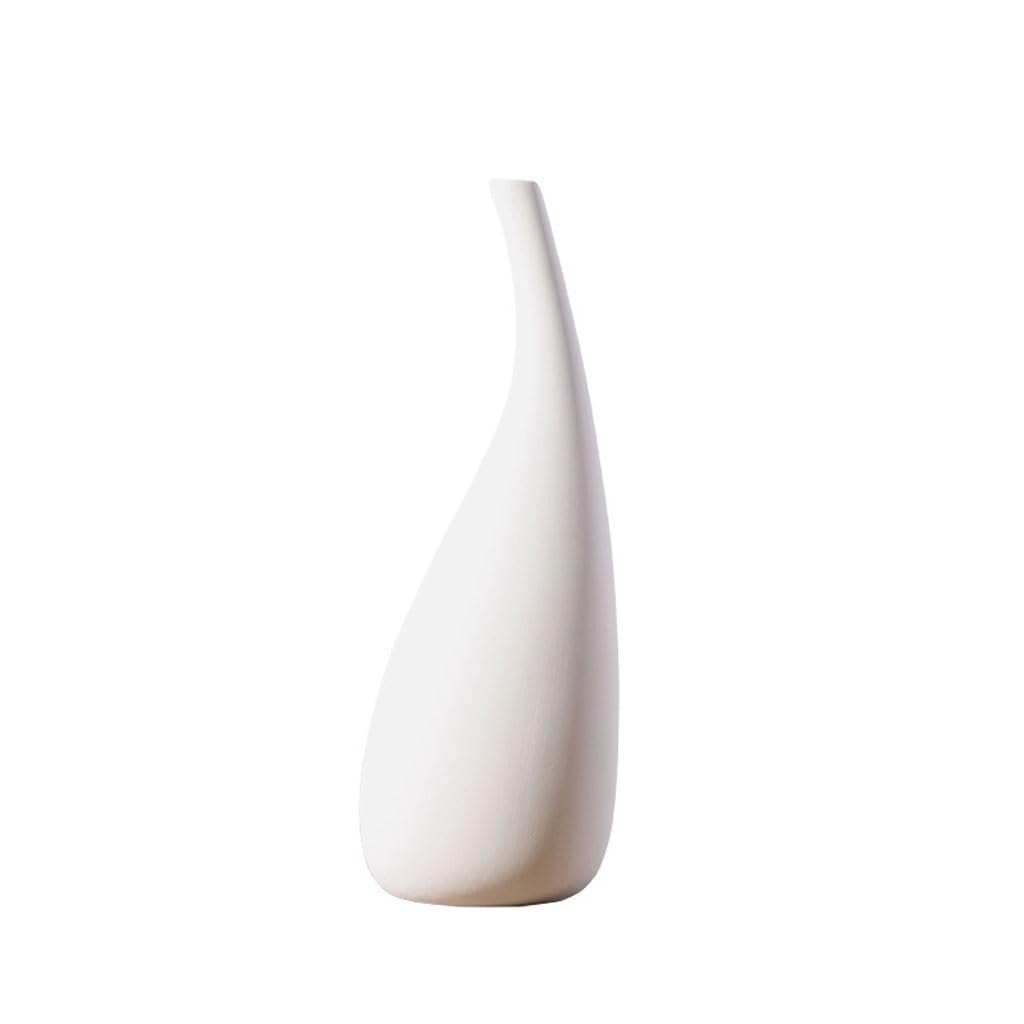 Vase en porcelaine blanche stable TUSUOD pour fleurs lourdes