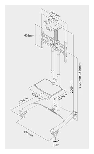Soporte móvil para TV con ruedas pesado miniatura 2