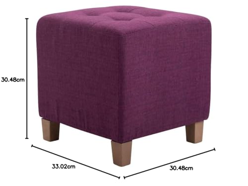 Image of Pouffes Bench Seating Stool for Living Room Office Patio Kitchen Bench Puffy Wooden Mudda Ottoman Stools Set of 2 Footrest Stool Pouf.(Purple)