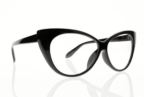 Women Magnification Stylish Vintage Cat Eye Tortoise Reading Glasses Readers (Black, 2.50)