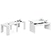 Habitdesign 13Casa - Granada A1 - Mesa Comedor Consola Extensible. Dim: 90x50x77 h cm + 001638BO Mesa de Centro elevable, mesita Mueble Salon Comedor, Metal, Blanco Brillo
