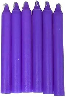 Set of 6 Spiritual Ritual Candles - Assorted Colors for Meditation, Chakra Healing, and Energy Cleansing - Premium Unscented Wax, 6 Inches Tall Chime/Spell Candles (Purple)