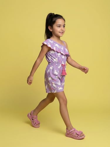 Image of Nautinati Girls Single-Strap Printed Jumpsuit with Assymetric Neckline | Age 2-10 Years
