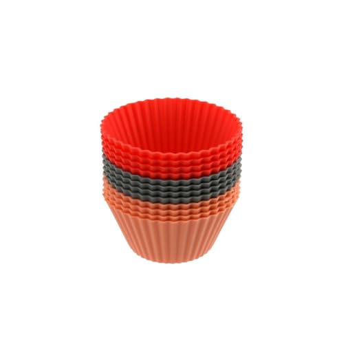 Dr. Oetker Lot de 12 Mini Moules en Silicone pour Muffins et Cupcakes, Rouge, 4,2 x 7 x 3,2 cm