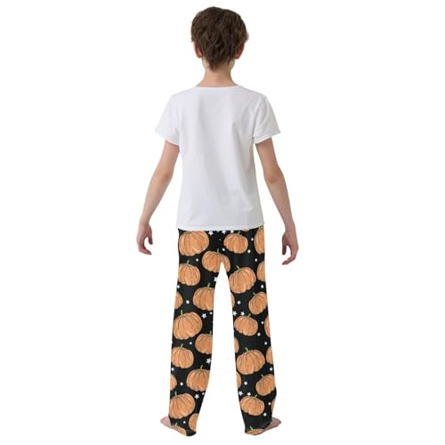 Pumpkin Star Boys Long Pants Soft Trousers Elastic Waist Kids Lounge Bottoms with Pockets S-XL3