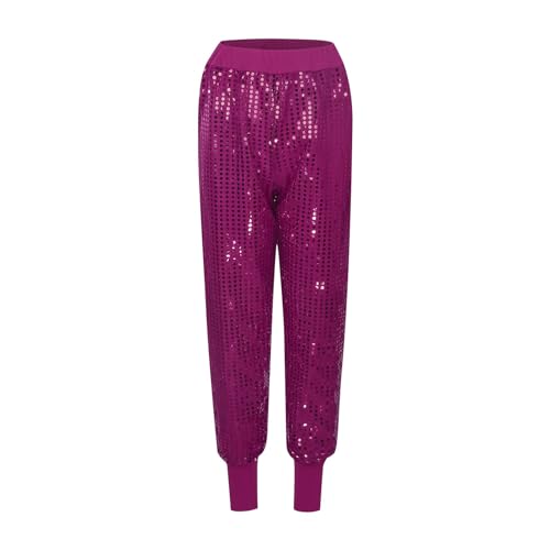 Pantalones brillantes para mujer, largos de Nochevieja, pantalones bombachos, pantalones de sudadera, pantalones de fiesta, traje de Abba, metálico, hip hop, Y2K, discoteca, pantalones harén de los