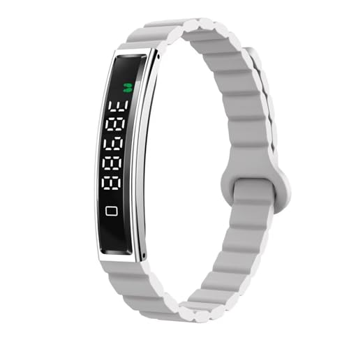 Tangxi Pulsera Inteligente, Banda de Rastreador de Fitness Inteligente con 5.3 Control de Cámara Remota Velocidad Cardíaca Monitor de Sueño Modo Deportivo Diverso Prueba de Agua para (Silver)