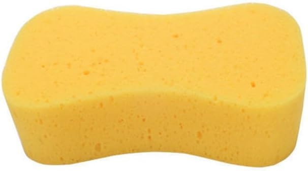 Image of Yellow High-Density Bone Shaped Car Washing Sponge - Soft Cleaning Tool for Car Care, Windows, Furniture and Floors - 21cm x 12cm x 5.5 cm