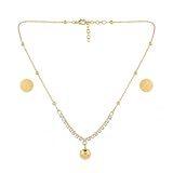 Anti-Tarnish American Diamond Necklace Set With Earrings