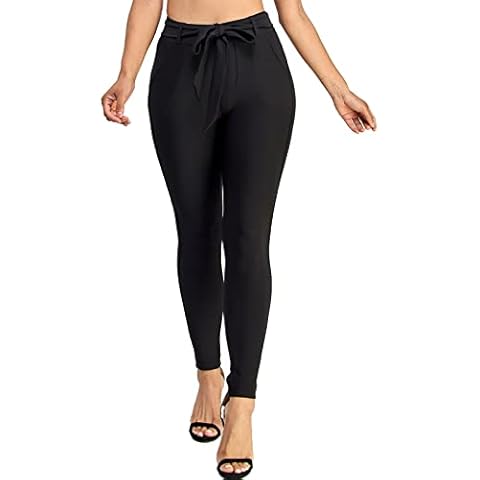 IUUI Women's Pull On Casual Scuba Slim Fit Dress Pants Comfortable Stretchy High Waisted Sculpting Bottom Cover