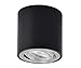 Plafonnier LED en saillie Spots de plafond orientable 230V Comprend un LED 5W GU10 interchangeable 3000K Blanc chaud Ø80x84mm Downlight LED (Noir brossé)