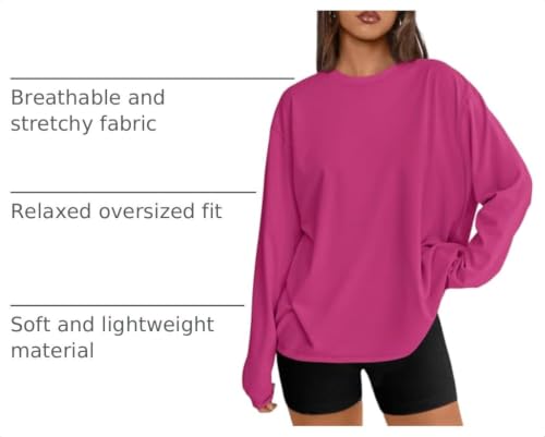 Image of Trendy Queen Womens Oversized Long Sleeve Shirts Fall Tops 2026 Basic Tees