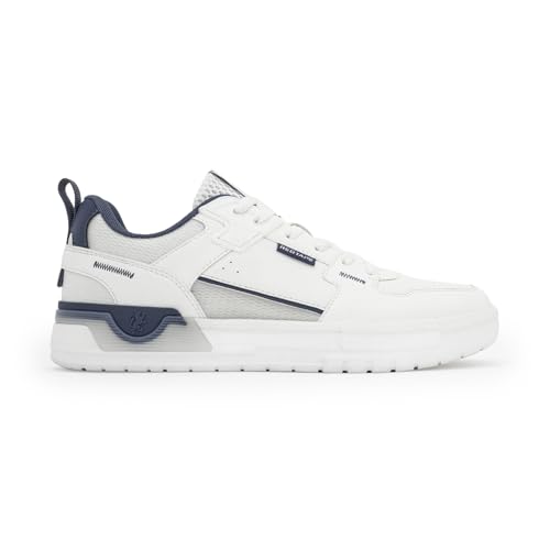 Image of Red Tape Men's Sneakers White Grey Pu Mesh Round Toe Lace-Up