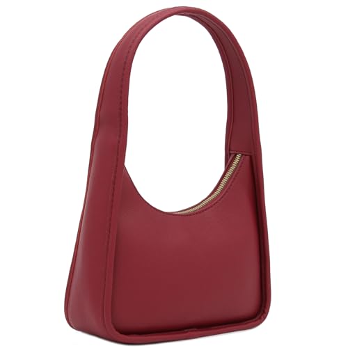 Image of Small Minimalist Shoulder Bag for Women, Faux Leather Underarm Purse, Chic Top Handle Handbag for Everyday