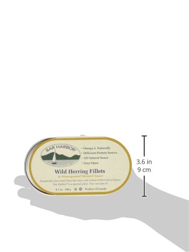 Bar Harbor Wild Herring Fillets in Stone Ground Mustard, 6.7 Ounce (Pack of 12)