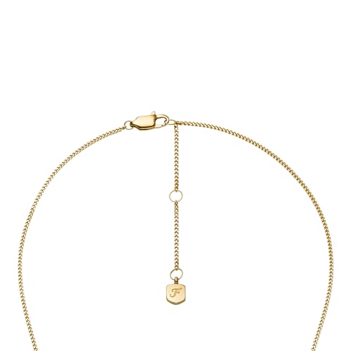 Image of Fossil Women's Gold-Tone Stainless Steel Pendant Chain Necklace for Women