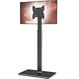 Diseño personalizado: este soporte de TV de suelo inteligente está equipado con una base de cristal templado de 10 mm que está unida a una sólida columna de acero y proporciona un agarre estable para tu televisor. Soporta hasta 45 kg