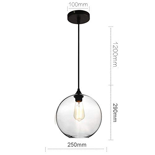 Lámpara colgante LED moderna E27 transparente para iluminación de restaurante e isla 4