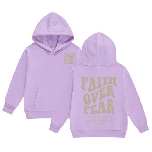 2025 Sudaderas y sudaderas para niñas para niños pequeños hasta niños grandes Sudadera con capucha Letras Manga Larga Bolsillo con Capucha Chaqueta Bebé Suéter Invierno Niñas, Color lila claro., 8-9