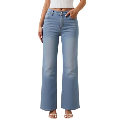 Jean évasé femme rétro bootcut stretch taille haute style branché Y2K