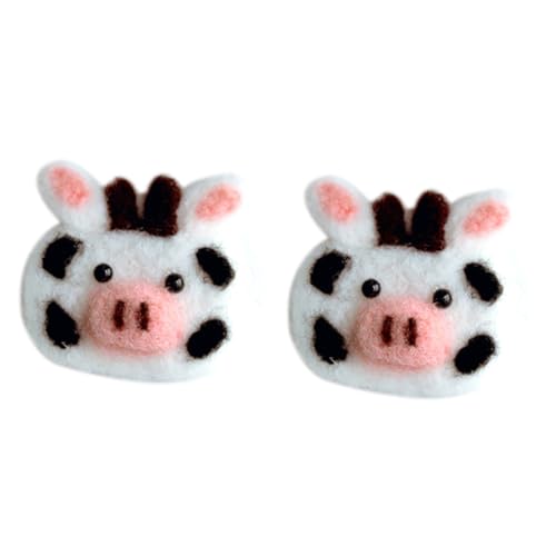 SUPVOX 2Pcs Cow Felt Hair Clip Appliques Embellishments for Accessories Chic Decorative Hairpins for Birthdays and Parties Fun Crafting with Family and Friends