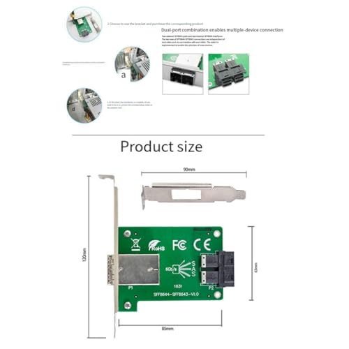 Tarjeta de expansión de 12 G y 2 puertos SFF-8644 a SFF-8643 con diseño mini 6