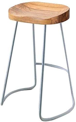 Tabouret haut en bois massif et assise ronde de 75 cm pour mange-debout de cuisine