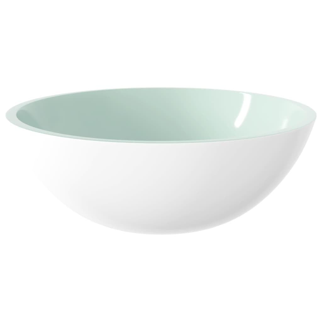 Lavabo de cristal blanco 50 x 37 x 14 cm, elegante lavabo de cristal para baño y lavadero, lavabo de cristal resistente para tocador, salón de cosméticos o cocina