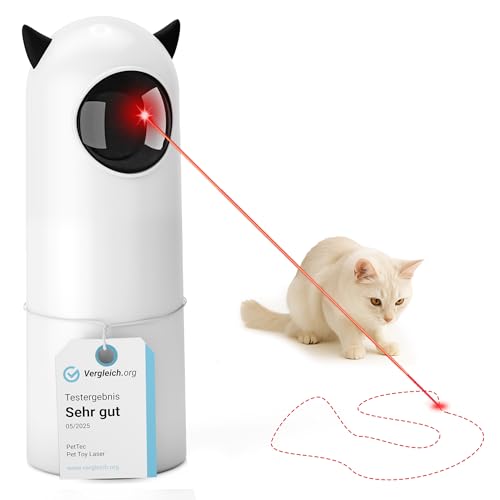 PetTec® Katzen Laserpointer Automatisch [24/7 Katzen BESCHÄFTIGUNG] - Interaktives Katzenspielzeug elektrisch - Interactive Cat Toy - Laser Pointer...