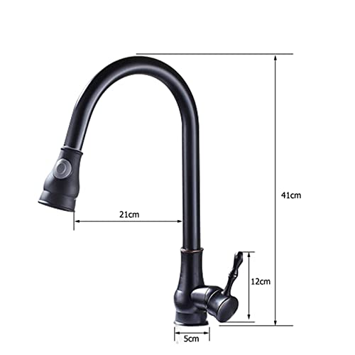 Grifería de cocina de diseño Black Bronze con sistema extraíble y monomando preciso 6