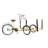 KIBONCY Industrie-Utility-3-Rad-Lastendreirad Mit Handpedal, Flaches, Offenes Heckladegestell, Niedriger Einstieg Über Rahmen, Robustes Metall-Dreirad for Den Leichten Transport(Style2)