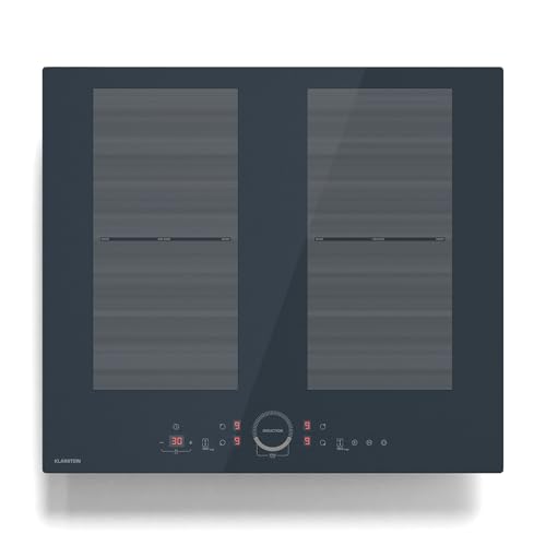 Klarstein Delicatessa 60 Induction Hob - 4-Zone Built-In Induction Cooker, 7000W With Thermoboost, Flexzone, Slider Control, Child Lock & Safety Features, Black Glass-Ceramic