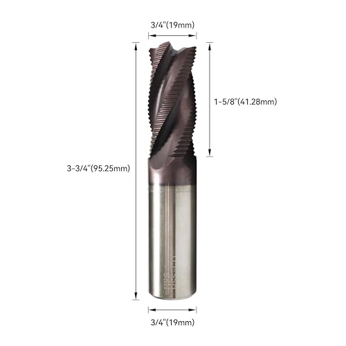 Image of HFS(R) Roughing End Mill Square End Mill 4 Flute M42 8% Cobalt TiAlN for Steel 3 /4 inch Dia.