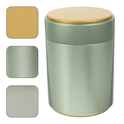 Small Green Tinplate Tea Canister with Airtight Lid Multipurpose Loose Tea Holder and Coffee Bean Storage Jar Sealed Container for Kitchen Use - Image 3