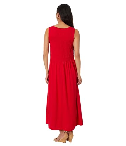 Image of Tommy Hilfiger Women's Sleeveless Solid Smocked Midi Dress