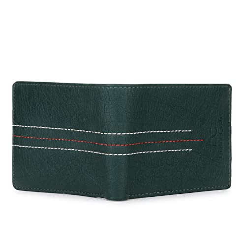 Image of Dezire Crafts Men Formal, Casual Black Artificial Leather Wallet (6 Card Slots) (Green)