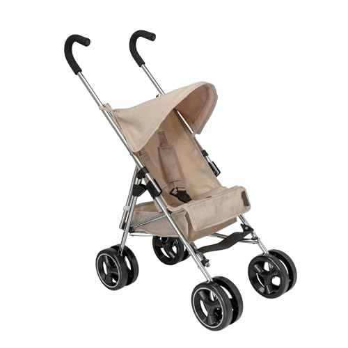 Celuna Premium Junior Stroller | Children's Pram in Grey & Black | Baby Doll Toy Umbrella Fold | Role Play Dolls Buggy Pushchair | 3+
