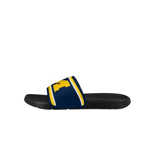 Image of FOCO NCAA Printed Team Logo and Color Stripes Comfortable Slide Sandals