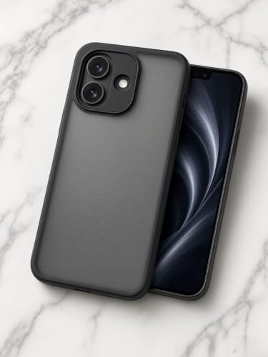 Image of Matte PC TPU Back Cover Case for Redmi Note 17 5G, Air Bag Corner Protection, Anti-Fingerprint, Never Turns Yellow, Micro Arc Edge, Camera Lens Guard, Black