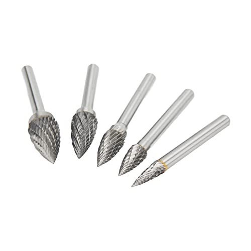 Set de 5 fresas rotativas de carburo doble corte miniatura 3