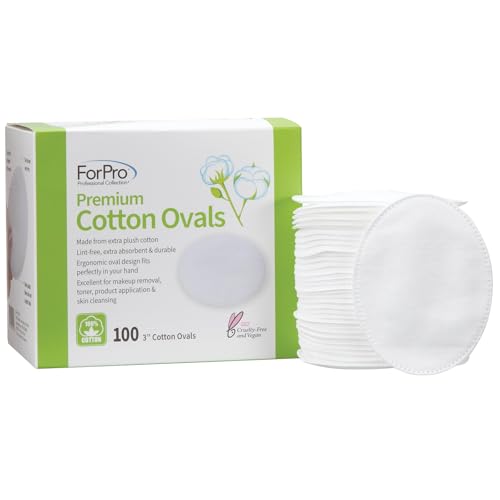 ForPro Premium 100% Cotton Ovals (100-Count), Ultra-Plush Extra-Absorbent Lint-Free 3