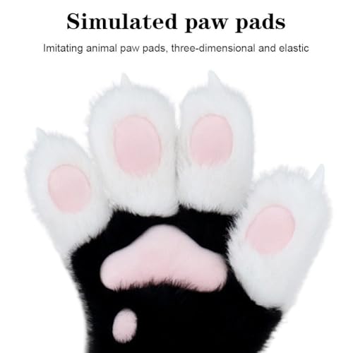 Cute Furry Plush Gloves Halloween Cosplay Full Finger Gloves Furry Animal Claws Long Claw Role Playing Party Props2