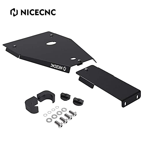 NICECNC Black Skid Plate Lower Chassis Engine Frame Guard Compatible with Yamaha Raptor 700 2006-2011 2013-2019 2020 2021 2022 Raptor 700R 2012-2018 2019 2020 2021 2022