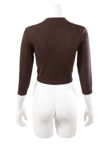 Allsense Women's 3/4 Sleeve V-Neck Cropped Bolero Shrug Cardigan4