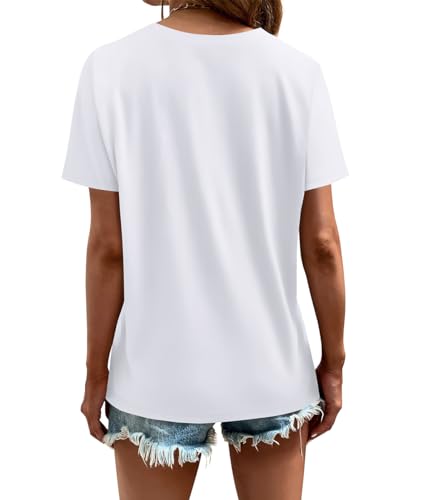 Cosonsen Women's Tops V-Neck Short Sleeve Tshirts Tees Casual Summer Top - Image 4